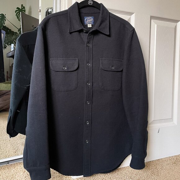 J Crew Heavyweight Chamois Workshirt Black Small - Picture 1 of 3